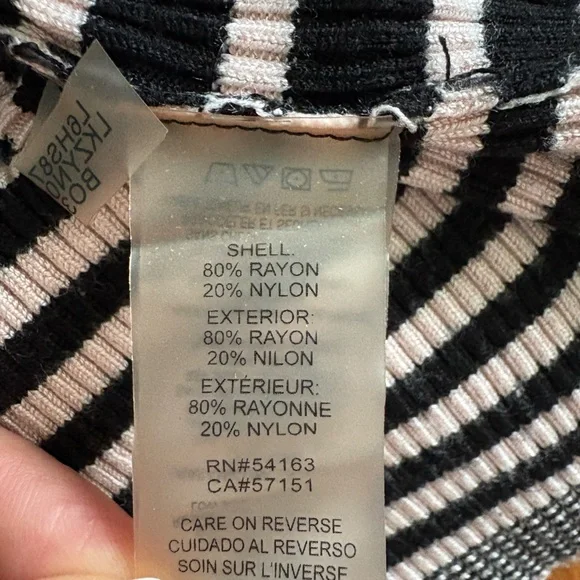 Karl Lagerfeld Striped Ribbed Knit Top | Size Large - Picture 7 of 7